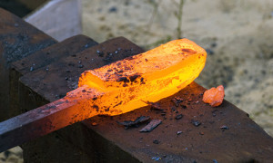 An image of a red hot forge poker